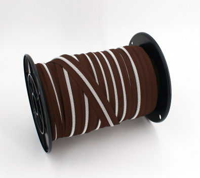 Preview: Endlosreißverschluss metallisiert dunkelbraun/ silber (1m)